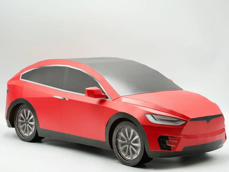紙紮特斯拉 Model X紅 1 1.webp