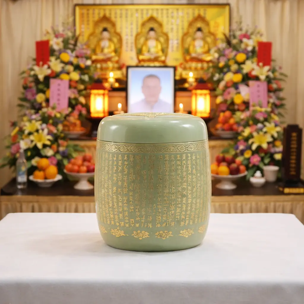 靈堂前骨灰罈